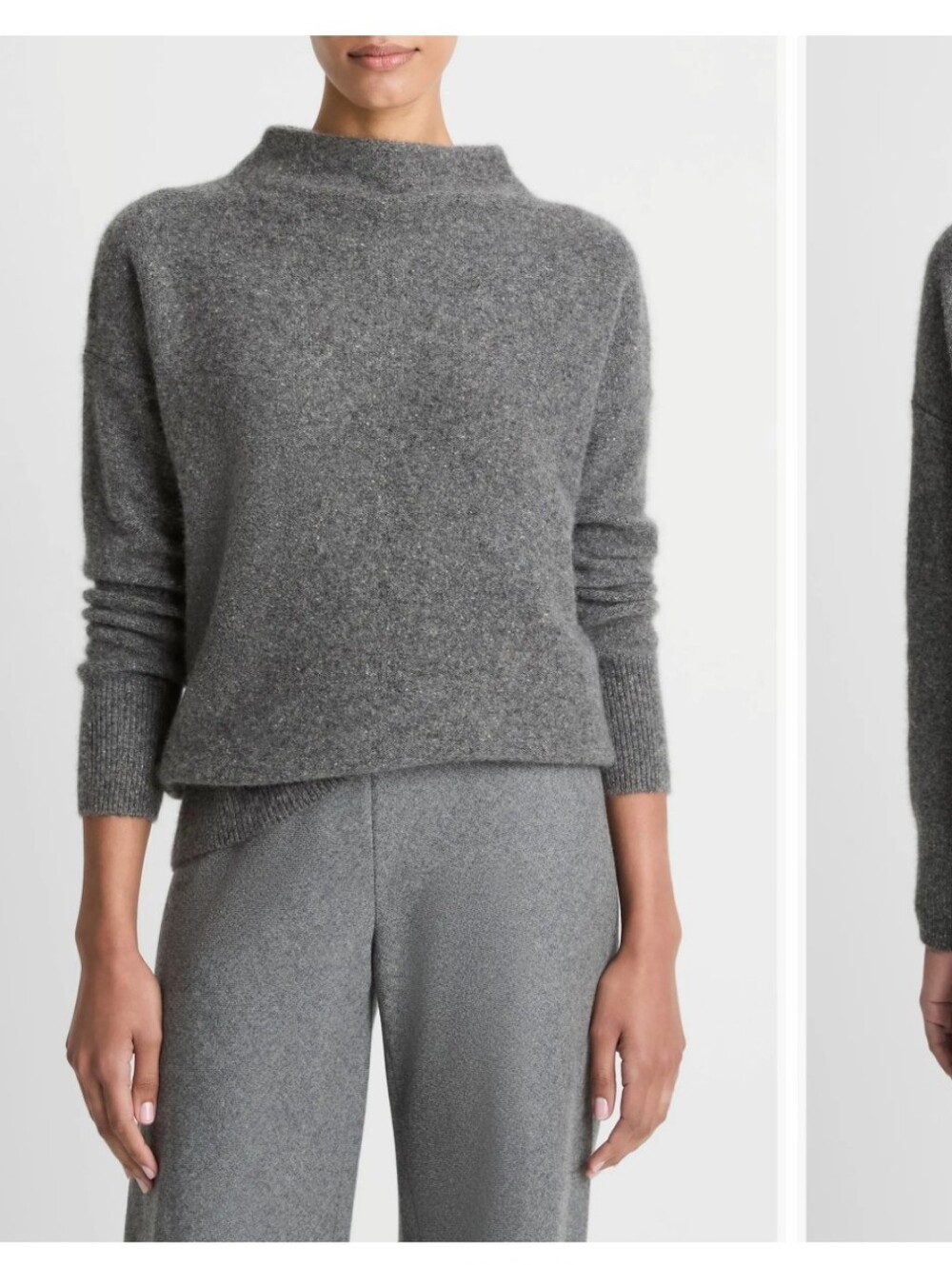 Vince. Donegal Funnel Neck Cashmere Sweater Large